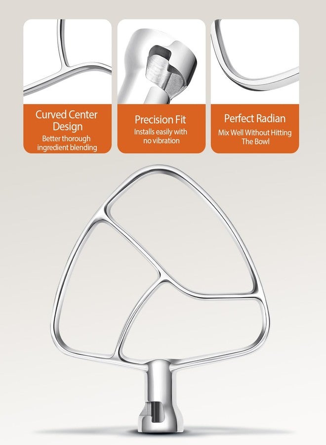 PHCOHIDO Flat Beater Replacement Fit for Kitchen aid 5Qt Bowl Paddle Attachment for Tilt-Head Stand Mixers K45B,Stainless Steel Pastry Beater/No Coating/Dishwasher Safe - Image 2